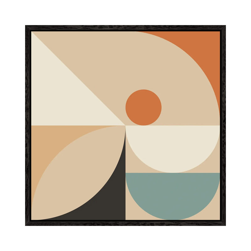 Mid Century VIIIB - Print on Canvas, Black Framed, 93.98 cm H x 93.98 cm W