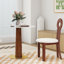 Ensemble de salle à manger moderne 3 pièces avec plateau rond en verre trempé de 33,5 po et table en bois massif et 2 chaises en bois massif-1249206697