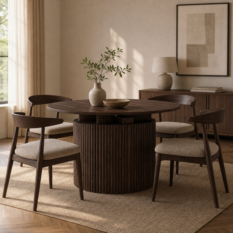 Table de salle à manger ovale extensible de 44" à 132" avec rallonge amovible et roulettes dissimulées