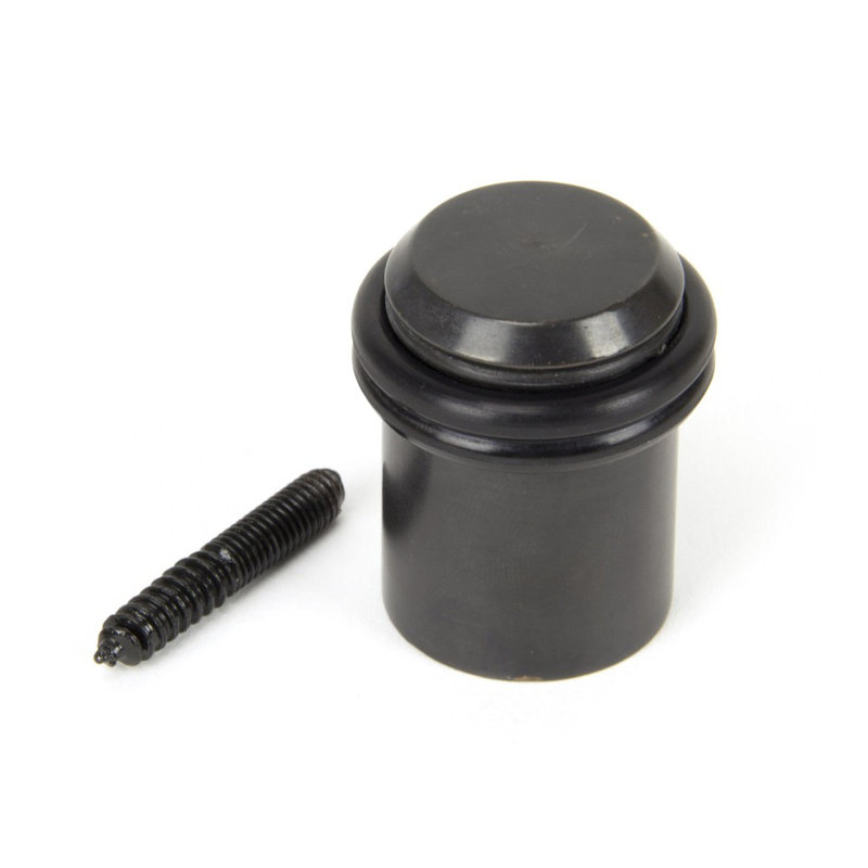 Floor Mounted Brass Door Stop, Aged Bronze