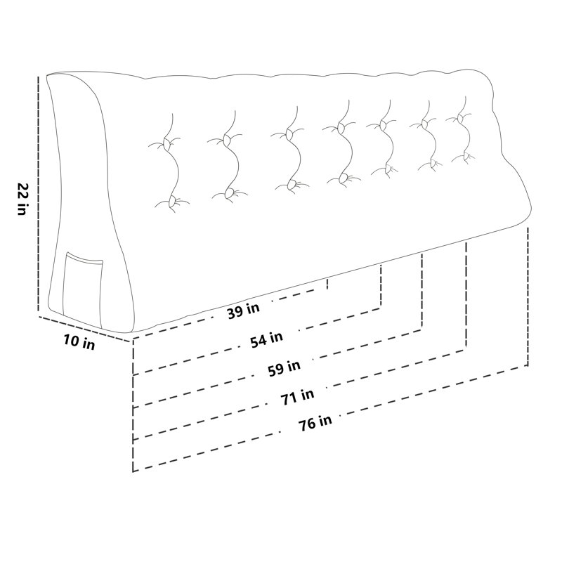 Coussin de lecture Linen Bed, 22 po x 59 po, Ivoire