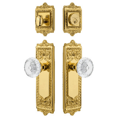 Nostalgic Warehouse Egg & Dart Entry Set with Crystal Meadows Knob