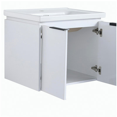 Meuble-lavabo de 48 pouces avec lavabo et deux petites tablettes de rangement