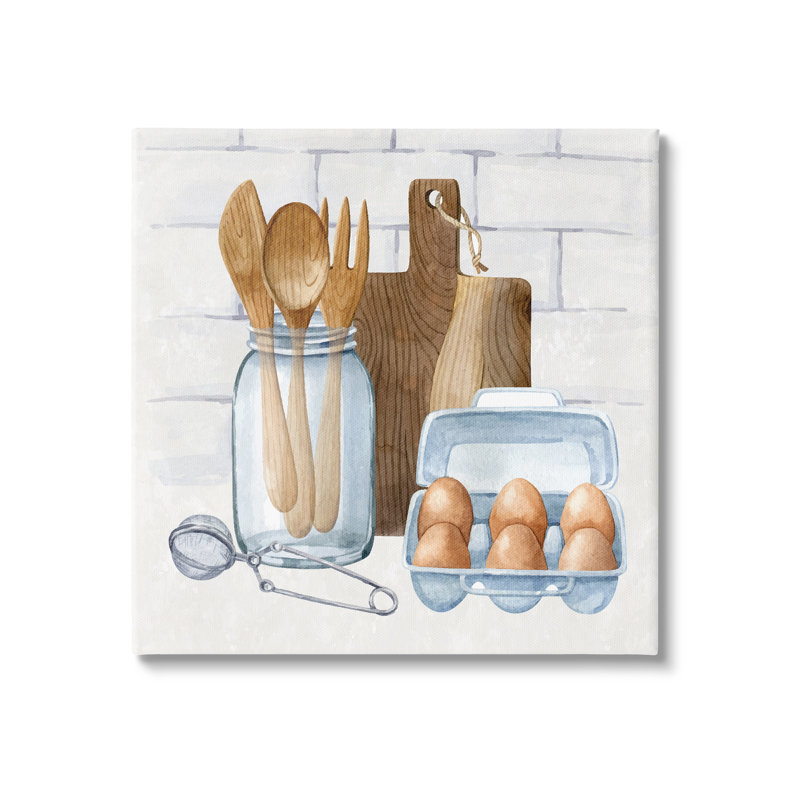 «Country Kitchen Utensils», impression sur toile tendue, H 24 po x l 24 po x P 1,5 po