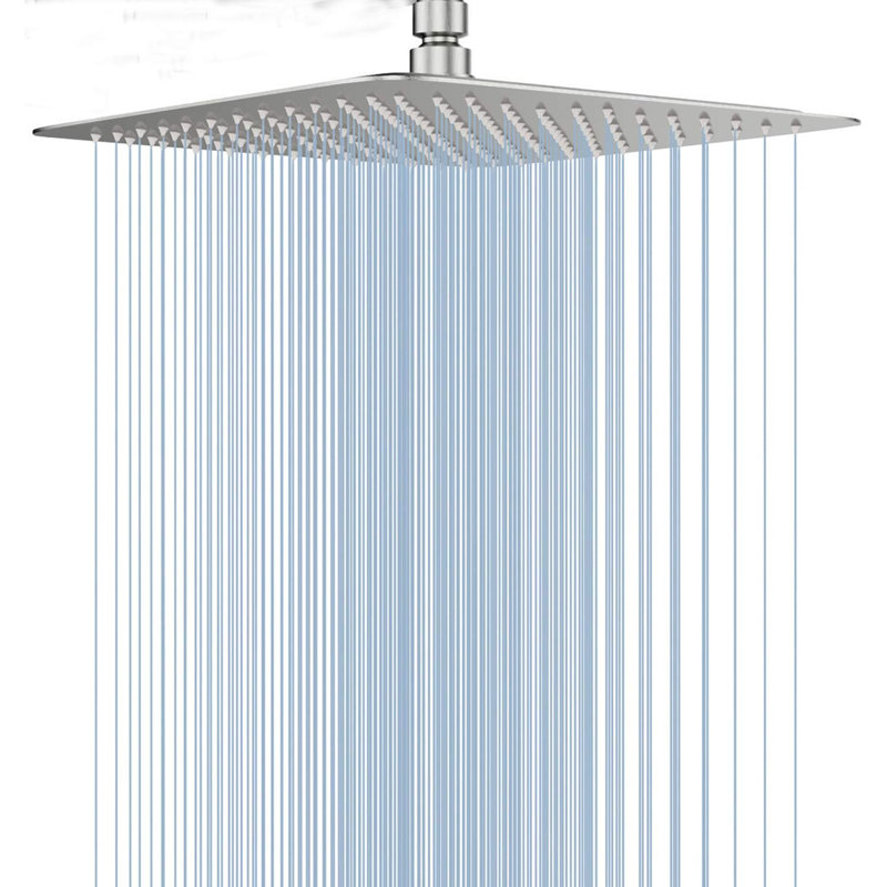 SH-12-BG High Pressure Square Shower Head 12 Inches, Brushed Nickel