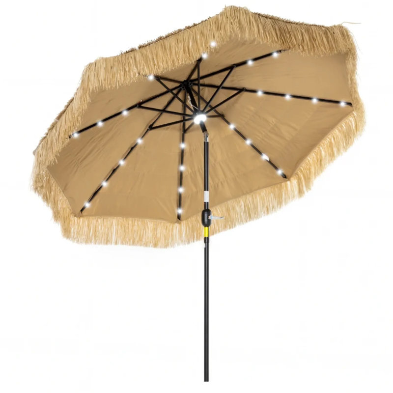 Parasols de terrasse à énergie solaire de style Tiki en acier 8,7 pi pour terrasse de jardin