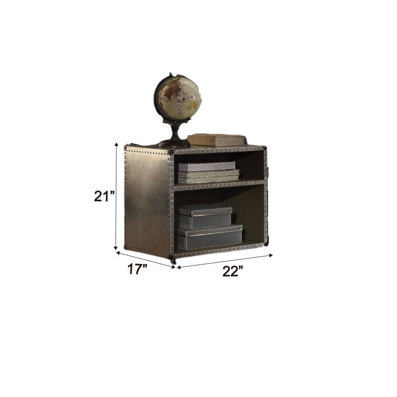 Brancaster Aluminum Nightstand W/USB(Includes Only Nightstand)