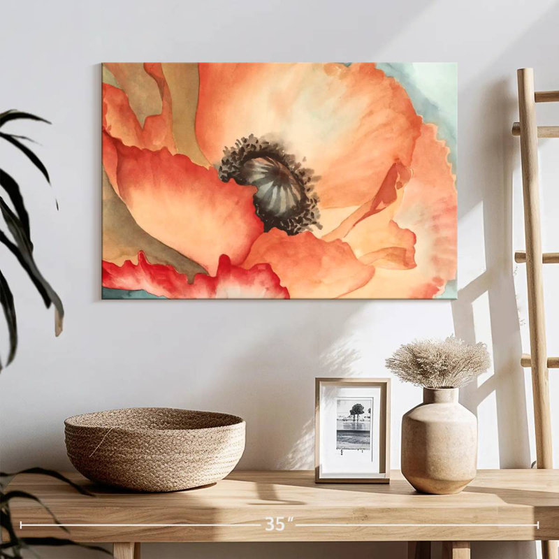 Corail Harnek aquarelle coquelicot I, H 16 po x l 24 po