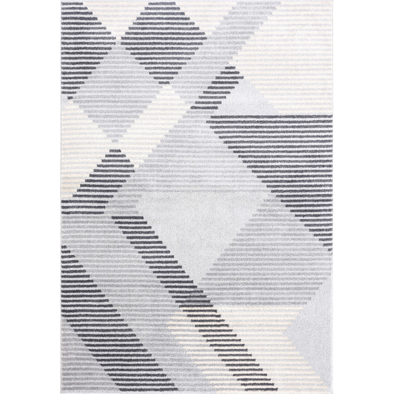 Tapis gris à motif géométrique Sumter, Rectangle 7 pi 9 po x 10 pi 2 po