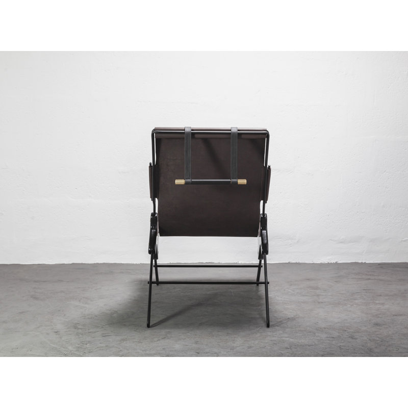 Perfidia Leather Lounge Chair, Brown Genuine Leather
