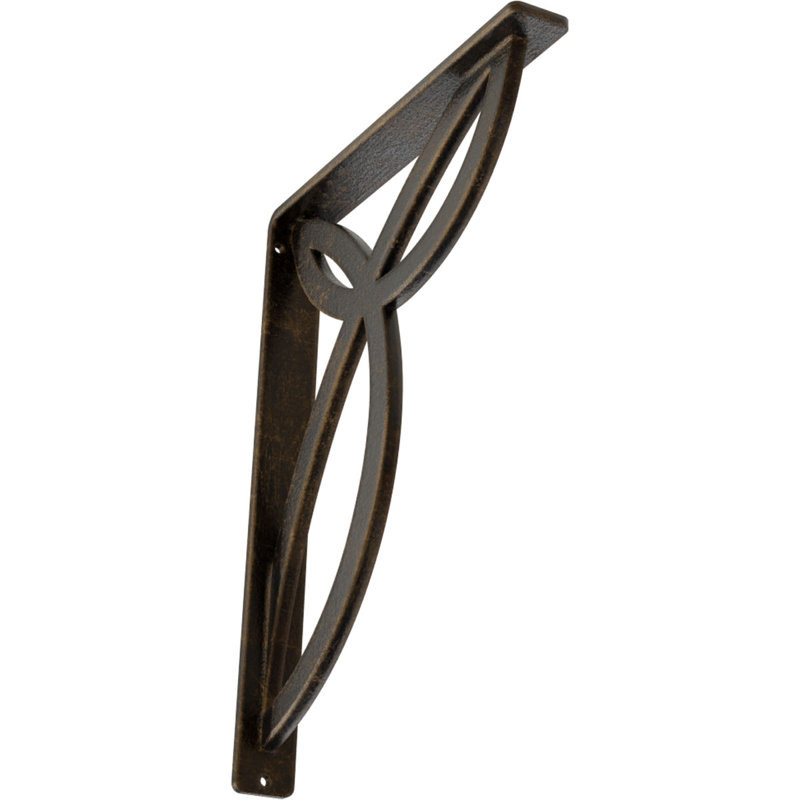 Support en fer forgé Versailles, Laiton antique, H 12 po x l 1,5 po x P 10 po