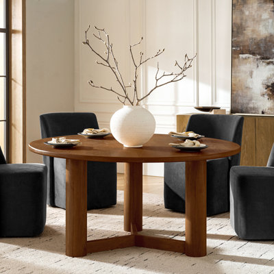 Howarth 60" Farmhouse Solid Wood Round Dining Table
