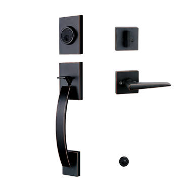 Weiser Ashfield Black Exterior Door Handle/Entry Door Lock with