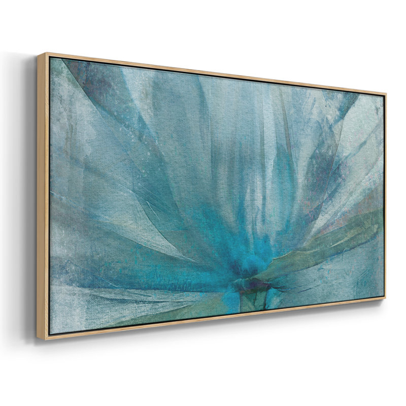«Blue Awakening», toile tendue avec châssis tendue, prête à être accrochée, H 25 po x l 49 po, Naturel