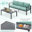 Charlsa Power Coated Aluminium 9 - Person Seating Group with Cushions-2116117106-2116117117