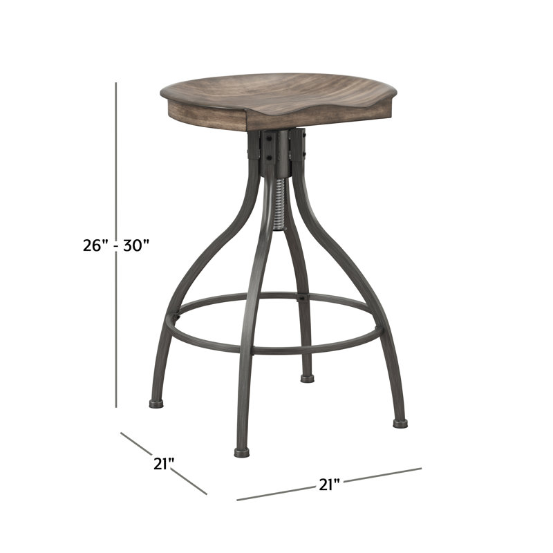 Tabouret de bar à hauteur réglable, Gris