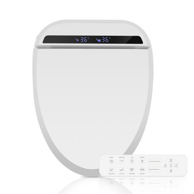 Smart Heated Bidet Toilet Seat with Self-Cleaning Nozzle with Remote