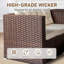 Patio 4-Piece Brown Wicker Conversation Set With Beige Cushions-1160779820