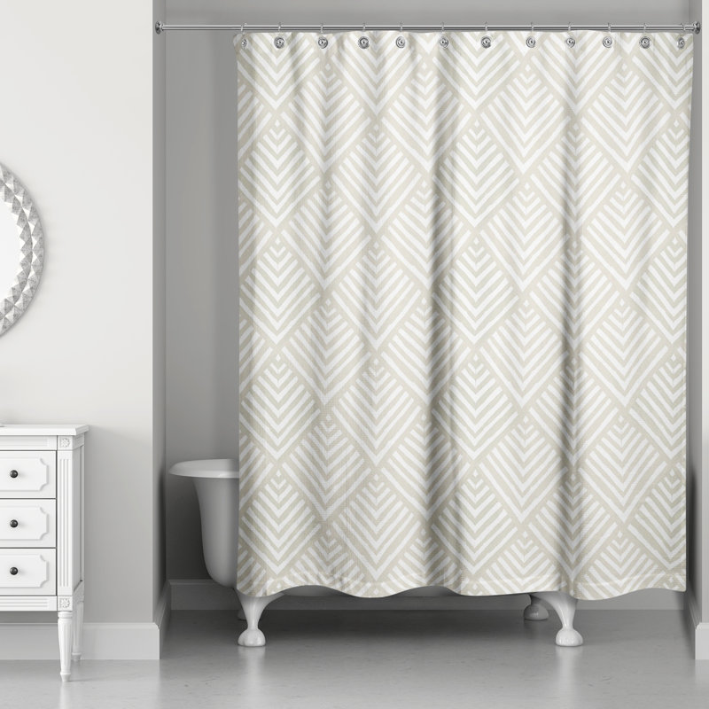 Geometric Shower Curtain, Cream 