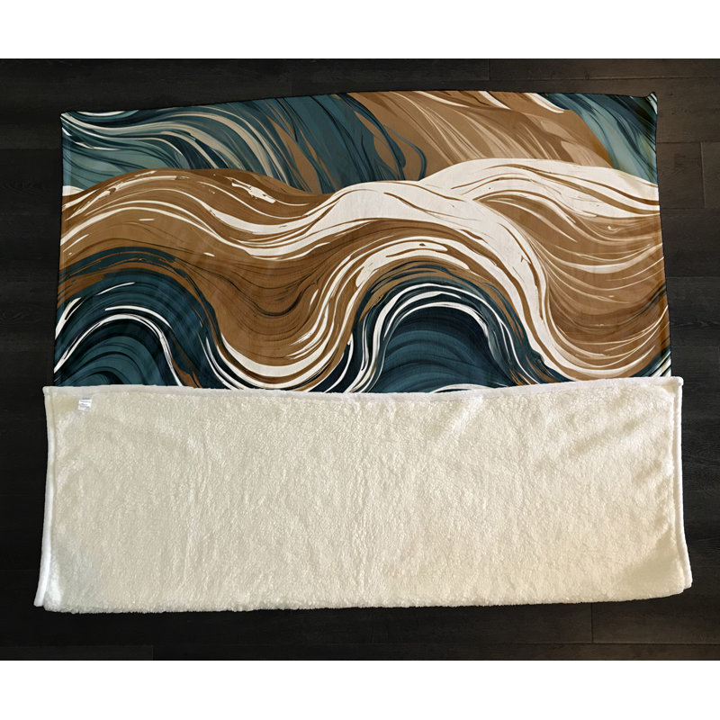 Throw Blanket, 68" W x 80" L, Swirl, Dark Blue