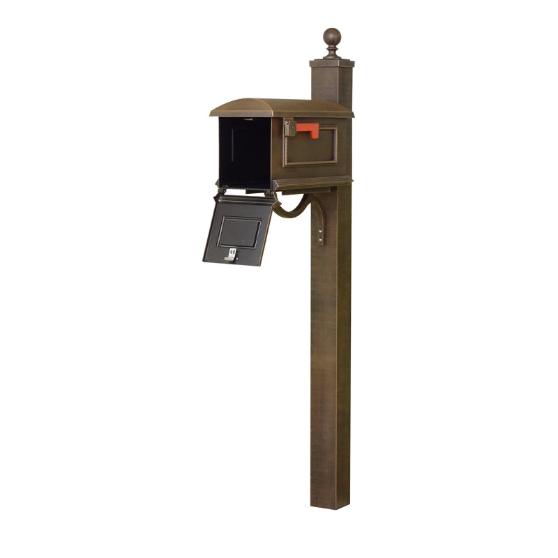 Aluminum Post Mounted Mailbox, Copper