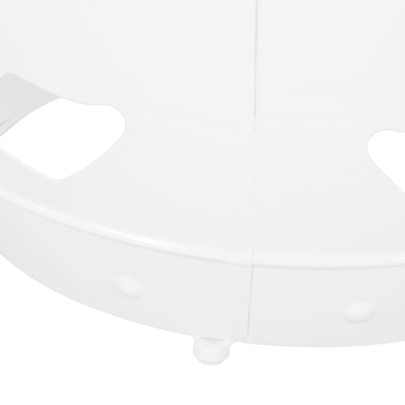 Table d'appoint moderne en métal avec détails élégants en fer, 16,13 po x 16,13 po x 20,57 po, sans assemblage, Blanc