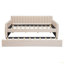 Full Size Upholstered Daybed With Trundle And Wood Slat Support