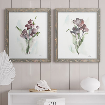 " Plum Bouquet I " 2 - Pieces