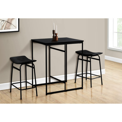 Modern 32" Rectangular Counter Height Table, Black Laminate, Fascinating Kitchen Feature Dining Height, Unusual Spot