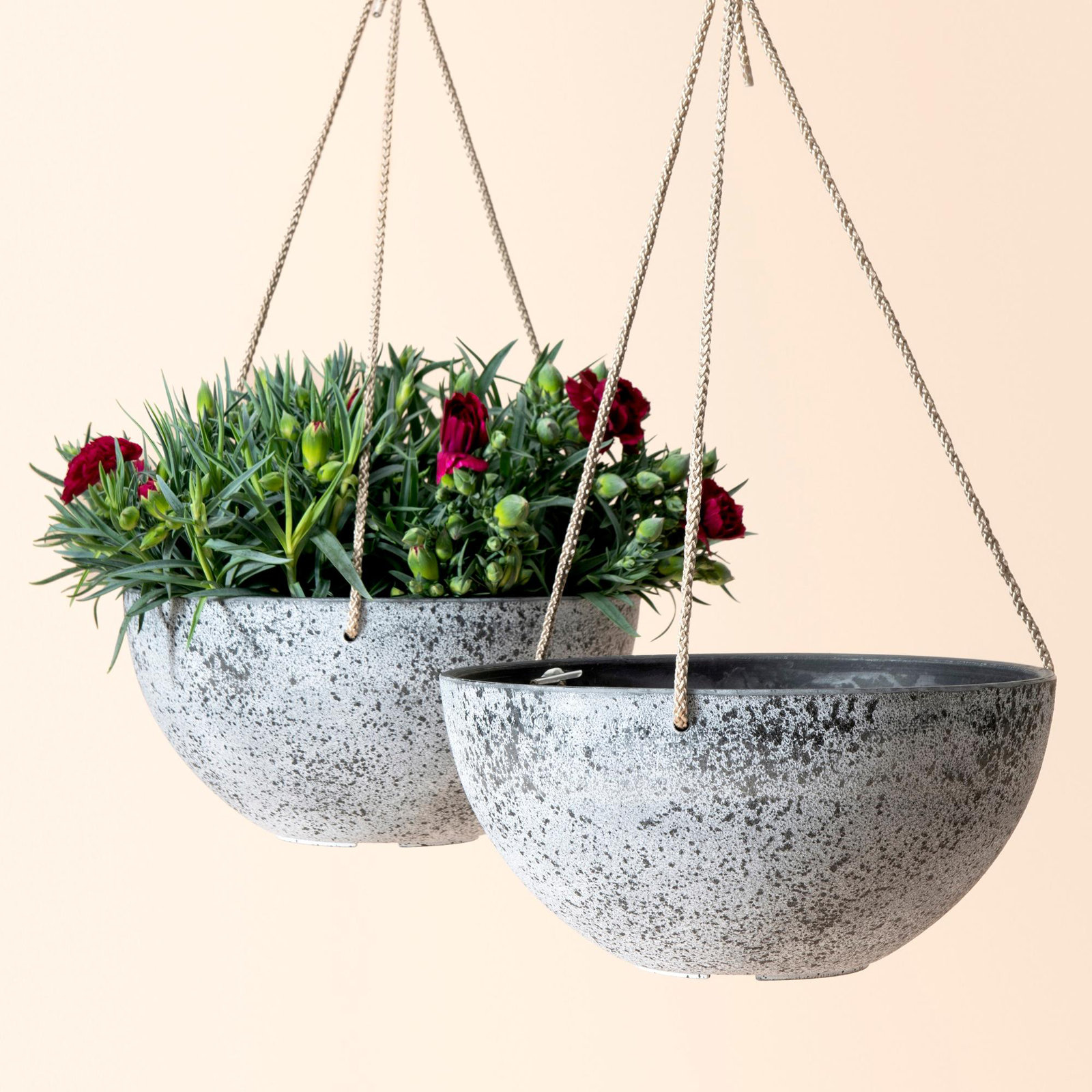 Boxdale Hanging Planter - Set of 2, Rock Gray, 4.7" H x 10" W x 10" D