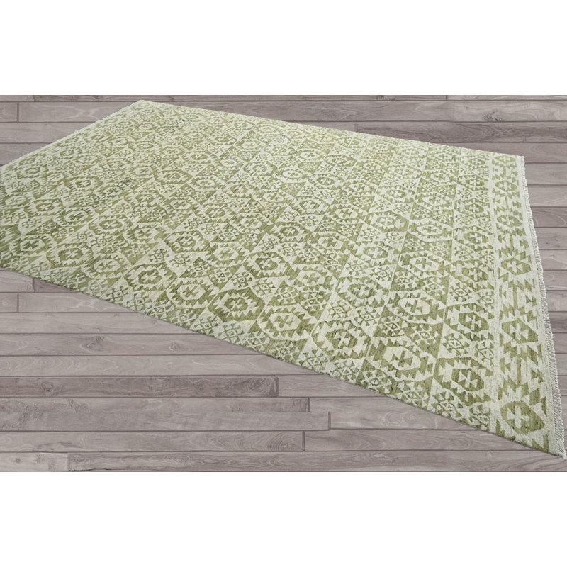 Tapis unique vert de 9 pi 9 po x 13 pi 8 po