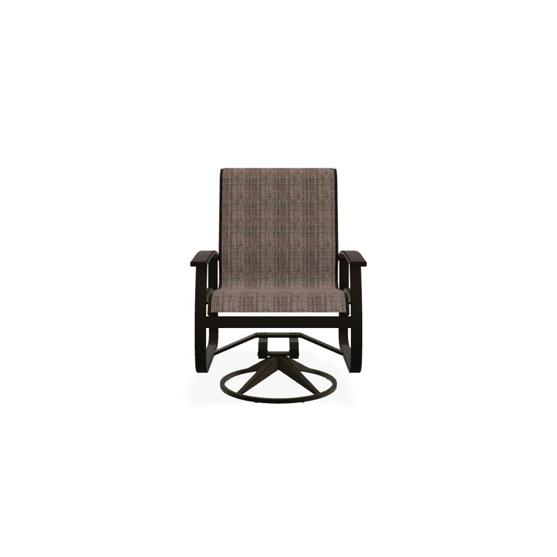Belle Isle Outdoor Dining Armchair, Brown Sunbrella® Tweed, Kona P10, Textured Beachwood