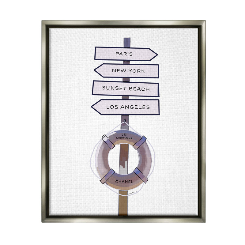 Art de la giclée par marque de mode nautique par Amelia Noyes, H 31 po x l 25 po x P 1,7 po, Cadre flottant gris lustré