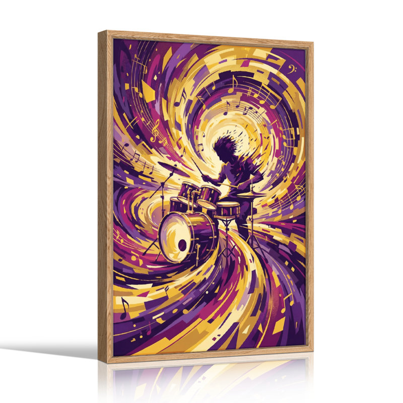 Ensemble de 1 toile murale Music Vortex, 36"H x 24"W, Natural