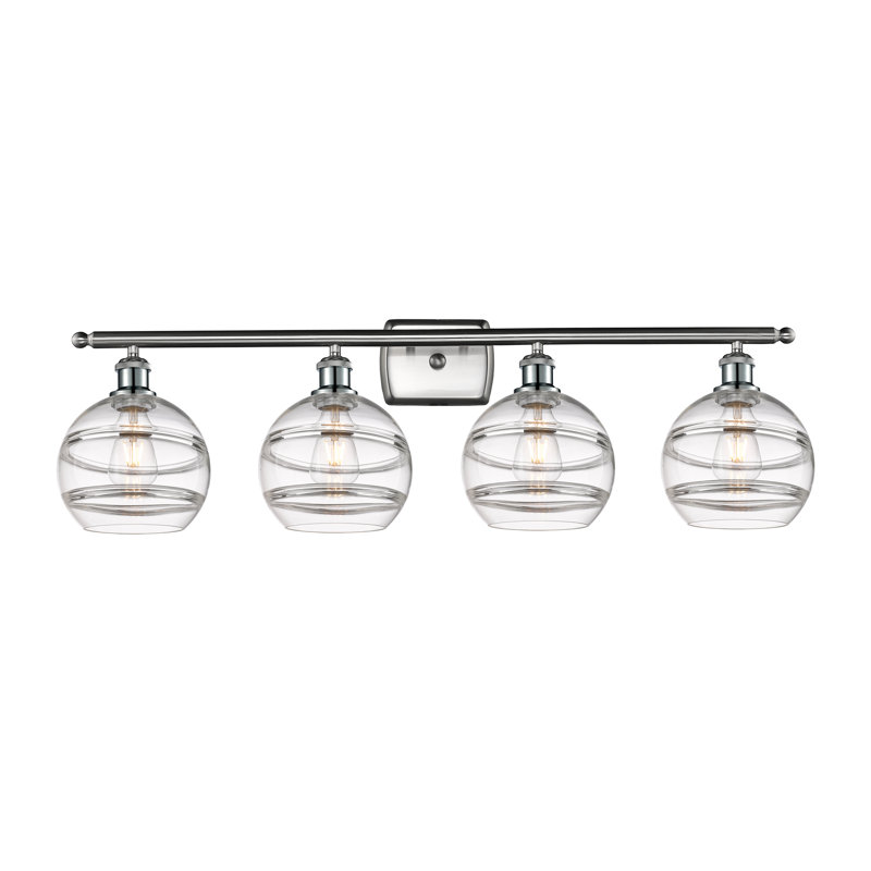Chartoff 4 - Light Dimmable Vanity Light, Brushed Satin Nickel, Clear
