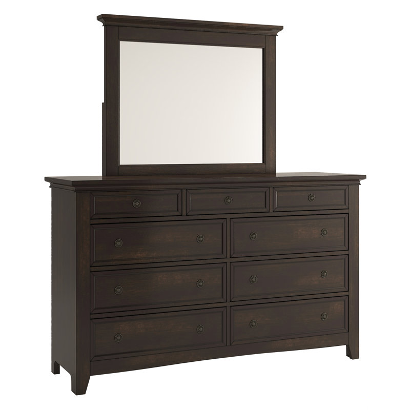 Kingery 66" W 9-Drawer Dresser , Black