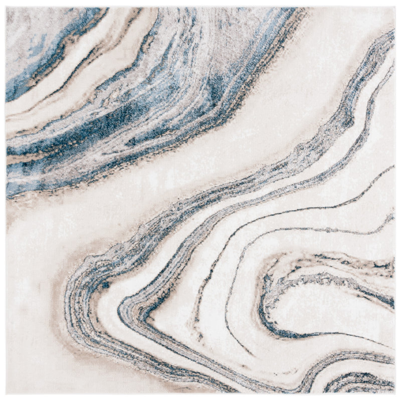 Tapis abstrait Orchard Performance, Carré 6 pi 7 po