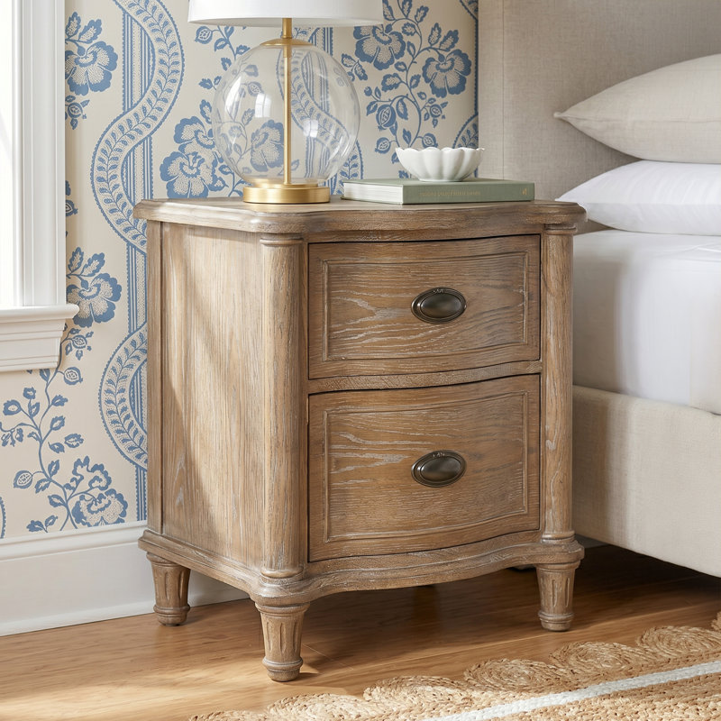 Watson 28" H 2-Drawer Solid Wood Nightstand, Studio Gray