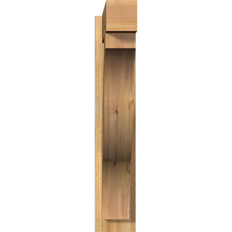 6"W x 28"D x 32"H Funston Block Rough Sawn Outlooker, Western Red Cedar, 6" W Western Red Cedar (Rough Sawn), 28" D x 32" H