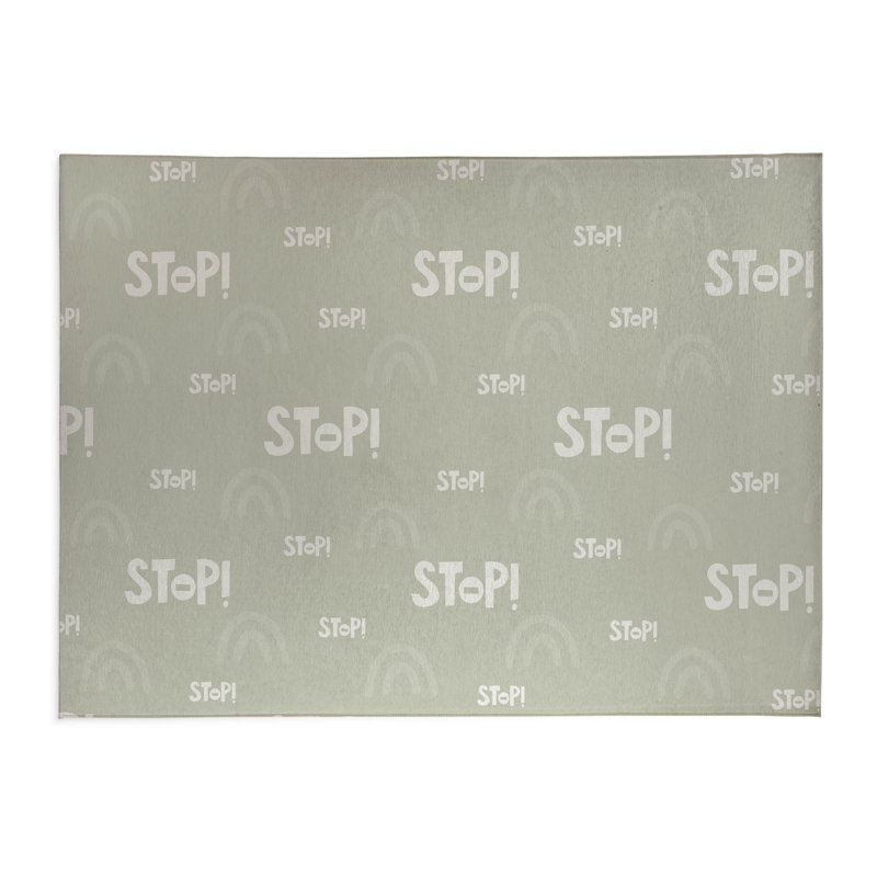 Stop Slate Kids Play Mat, Light Green/Green/Ivory, Rectangle 4' x 6'