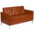 Amjed Contemporary Button Tufted Leather Loveseat w/ Steel Frame-149480690