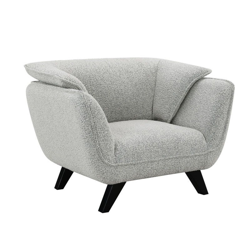 Chaise de salon Chaise d'appoint Chaise de lecture Chaise avec accoudoirs, Boucle gris clair