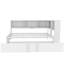 Lit de jour double en métal avec lit gigogne, armoires de rangement et ports USB, blanc