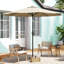 300cm Large Solar Powered LED Patio Umbrella for Outdoor Garden Patio without Base-623786147