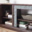 Meuble télé moderne avec rangement à 2 portes et foyer électrique de 18 po, console média en fausse pierre, grand centre de divertissement en cerisier pour le salon-375280360-381243748-385633455