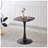 27.36 Inch Modern Walnut Dining Table - Compact Small Space Dining Table with Sturdy MDF & Metal Construction, Black & Dark Walnut-1269213514-1269213515