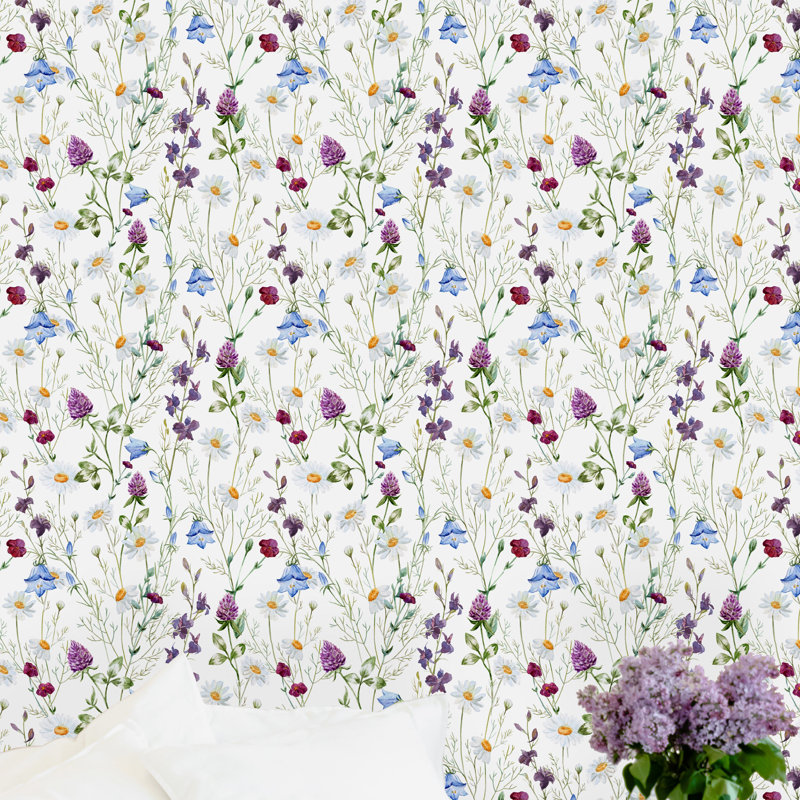 Rouleau de papier peint pelez et collez Olivios Field Flowers, L 16,67 po x l 25 po