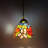 Simonson Tiffany Mini Hanging Lights Stained Glass Rose Flowers LED Bulb Included 50H"6W"