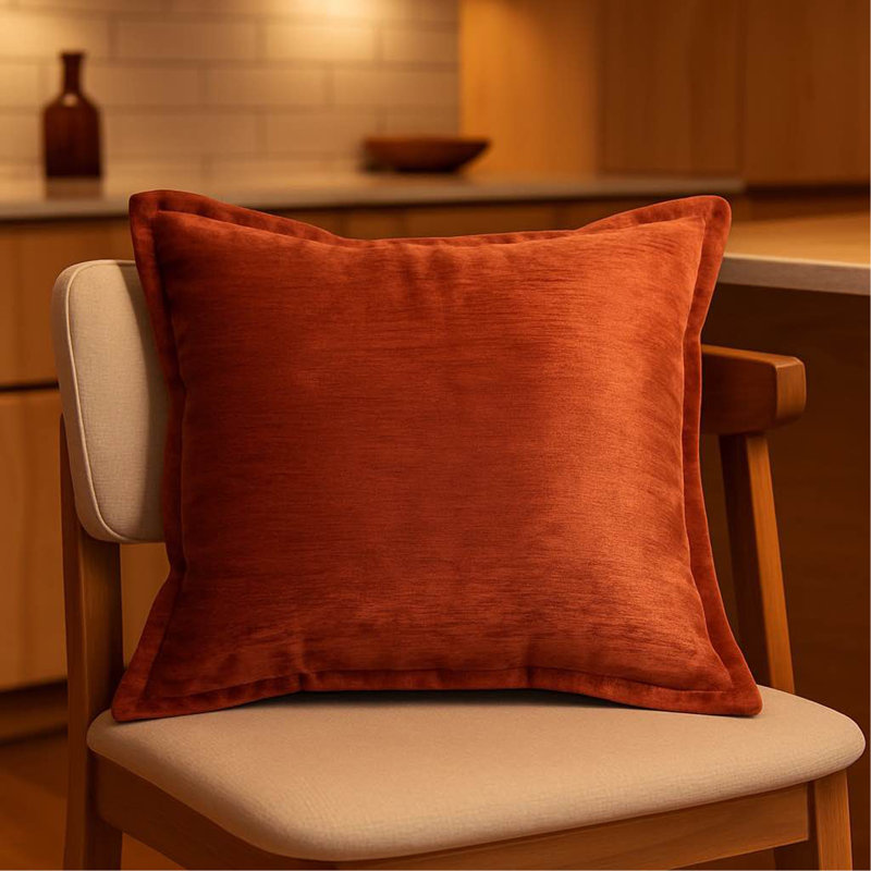 Coussin en velours Homey Cozy, Brun-roux