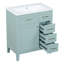 Ensemble de meuble-lavabo 30 po avec lavabo, armoire de salle de bain avec tiroirs, structure solide et panneau de fibres à densité moyenne-488930253